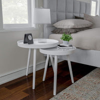 Nesting Side Tables - Set of 2 Round End Tables for Living view 3