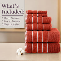 6PC Towel Set - 575GSM 100% Cotton Bathroom Essentials with 2 view 5