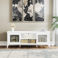 TV Stand with Storage Cabinet, 2 Cubbies and 2 Shelves view 5