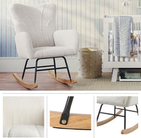 Rocking Chair - Teddy Fabric, (L) 27” x (W) 34.3” x (H) 39.8” view 2