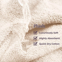 6 Piece Bathroom Towels Set, Bone and Black view 4