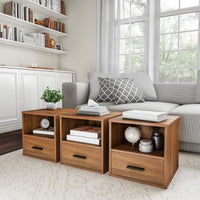 Side Table with Storage, Brown, Set of 2 view 5