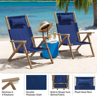 Beach Chair - Outdoor Weather-Resistant Wood Folding Chair view 27