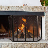 Fireplace Screen - 3 Panel Fireplace Gate with Protective Mesh view 1