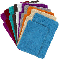 2 Piece Memory Foam Shag Bath Mat - Blue view 3