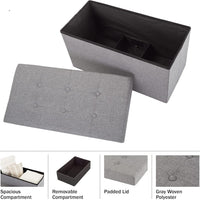 30 Inch Collapsible Storage Ottoman Bench view 5