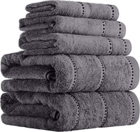 6 Piece Bathroom Towels Set, 12" x 12" view 1