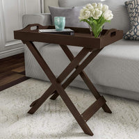 End Folding Modern Minimalist Wooden Contemporary Side Table view 1