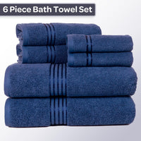 6 Piece Bathroom Towels Set, 28"x54.5"x0.25" view 10
