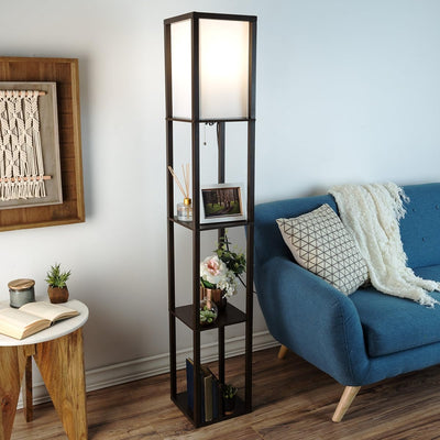 Floor Lamp - Etagere Style Standing Light with 3 Tiers, 62.75"