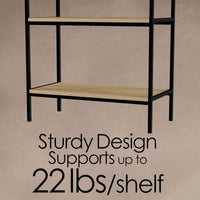 5-Tier Bookshelf-Open Industrial Style Etagere Shelving Unit view 3