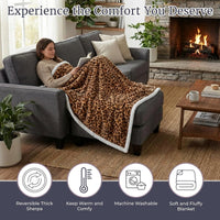 Fleece Sherpa Throw Blanket - Ultra Soft Plush Bed view 11