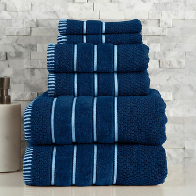Bathroom Towels Set, Bathroom Accessories, Navy, 27.5"x53.5"x0.25"