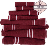 Rio 8 Piece 100% Cotton Towel Set - White & Silver view 9