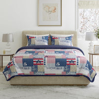 2-Piece Quilt Set - Nautical Americana Patchwork Print view 9