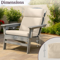 Outdoor Chair Cushions Set of 2-45x21.5x3in High Back Outdoor view 5