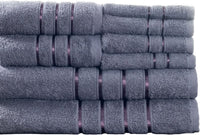 8PC Plush Bathroom Towels Set, 27.5"x57.25"x 0.25" view 2