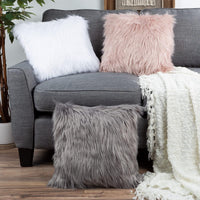 18" Plush Pillow - Luxury Square Accent Pillow Insert and Shag view 6