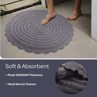 Bathroom Rugs - 2-Piece Woven 1560GSM Cotton Bath Mat Set view 9