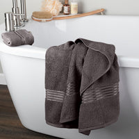 Bathroom Towels Set, Bathroom Accessories, Charcoal, Set, 54.5" x 28" view 5