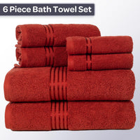 6 Piece Bathroom Towels Set, 28"x54.5"x0.25" view 35