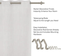1-Inch Curtain Rod - Decorative Modern Turned Finials view 4