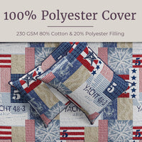 2-Piece Quilt Set - Nautical Americana Patchwork Print view 2