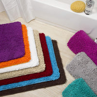 Memory Foam Shag Bath Mat (24x58), Ivory view 4