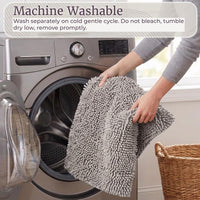 2 Piece Memory Foam Shag Bath Mat - Gray view 5