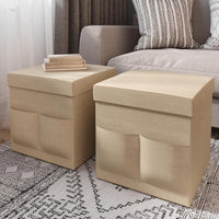 Set of 2 Ottomans with Storage Pockets view 5