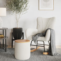 Rocking Chair - Teddy Fabric Upholstered Chair with Padded, Oversized view 1