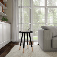 Round End Table, White, 17" x 22" view 15