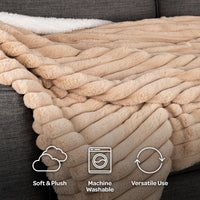 Faux Fur Throw Blanket - 60x70-Inch Twin Blanket for Couch view 4