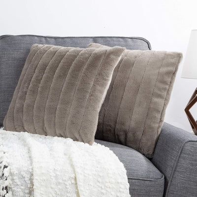 2-Pack Decorative Pillows, 17", Gray, Solid