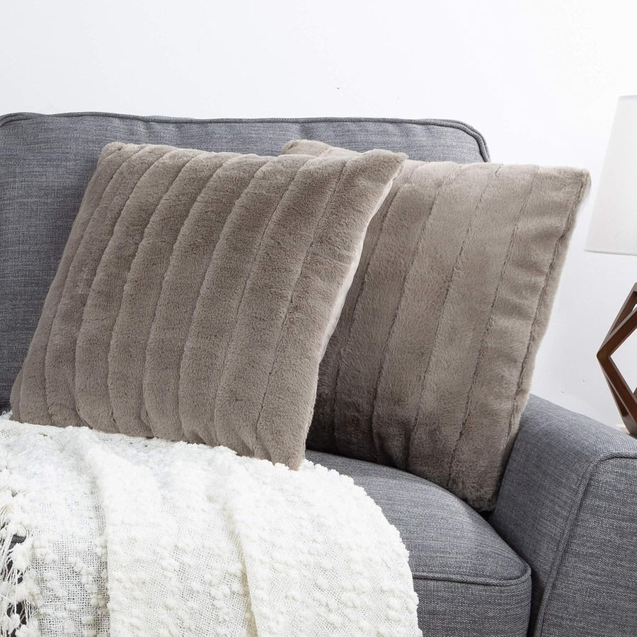 2-Pack Decorative Pillows, 17", Gray, Solid &mdash; Lavish Home
