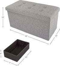 30 Inch Collapsible Storage Ottoman Bench view 3