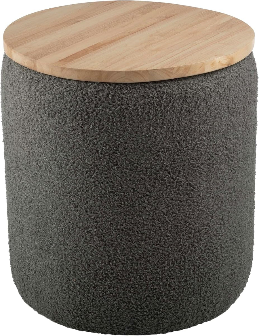 Storage Ottoman - Teddy Fabric, (L) 17” x (W) 15.7” x (H) 17” &mdash; Lavish Home
