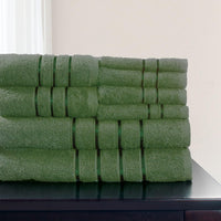 8PC Plush Bathroom Towels Set, Green view 2