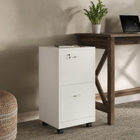 2-Drawer Wooden File Cabinet with Lock, Black, 16" x 27" view 24