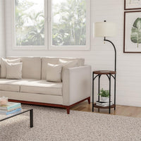 Floor Lamp with Built-in End Table, Brown/Black, 16" x 58" view 4