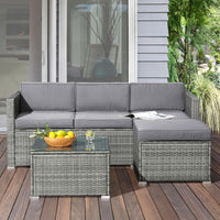Patio Furniture Set - 3-Piece Rattan Outdoor Sectional, Onesize view 5