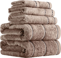 Bathroom Towels Set, Bathroom Accessories, White, Set of 6 view 7