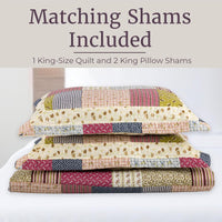 3-Piece Quilt Set - Savannah Classic Patchwork King Quilt view 4