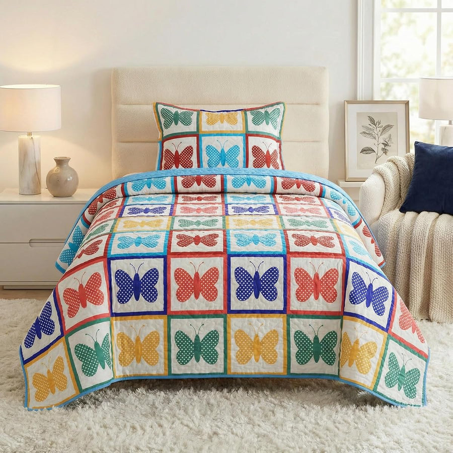 2-Piece Twin Quilt Set, Multicolor. &mdash; Lavish Home