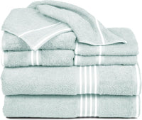 Rio 8 Piece 100% Cotton Towel Set - White & Silver view 37