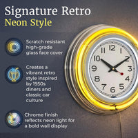 Neon Wall Clock- 14 Round, Double Light Ring, Dual Power view 3