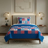 Full/Queen Caroline Patriotic Quilt Set, 3-Piece-Set view 7