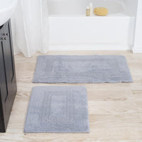 Cotton Bath Mat Set- 2 Piece 100 Percent Cotton Mats view 1