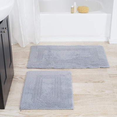 Cotton Bath Mat Set- 2 Piece 100 Percent Cotton Mats