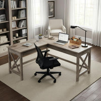 59" L-Shaped Desk - Corner Computer Desk for Home Office view 8